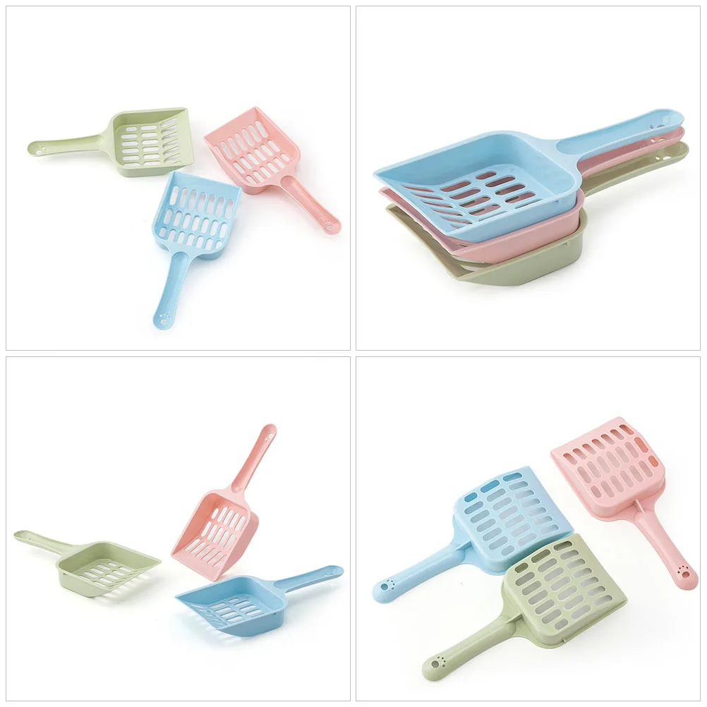 

4pcs Cat Scoop Compact Reusable Plastic Litter Shovel Easy Clean Light Weight For Home Pet Use Cat Poop Scooper Household Litter