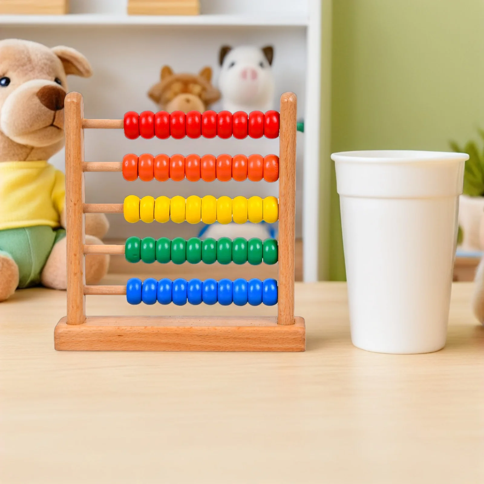 1pc Kids Houten Abacus Kraal Tellen Voor Rekenen Leren Wiskunde Educatief Hulpmiddel Vroege Ontwikkeling Leermiddel