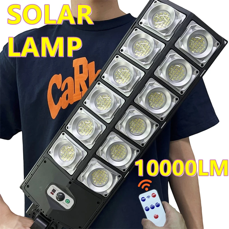 

Solar Street Lights Outdoor Lamp 10000lm Dusk to Dawn Security Led Flood Light with Remote Control for Garden Streets Pathway