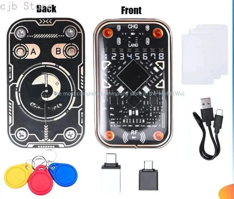 

V2.0 RFID Smart Chip Reader Emulator 125Khz 13.56Mhz Card Decode NFC Duplicator+3Xuid Keychain/CUID Card