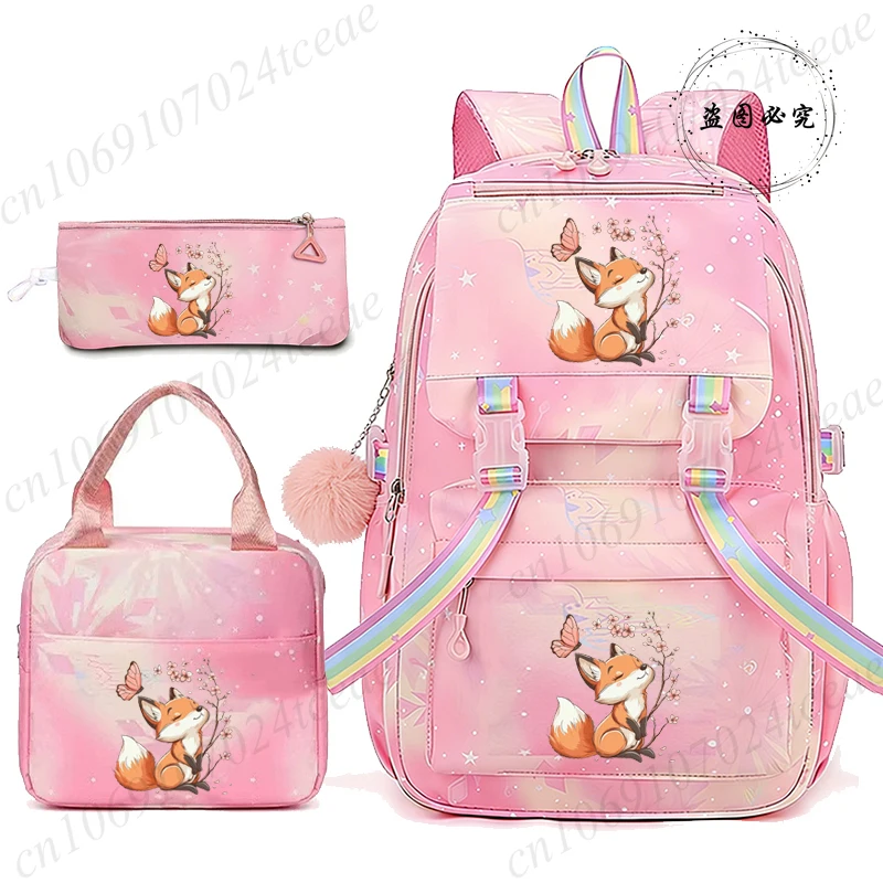 

Anime Cartoon Anime Backpack Lunch Bag Set School Bag Pencil Case Girl Back To School Gift Leisure Mochila Teens Travel Bagback