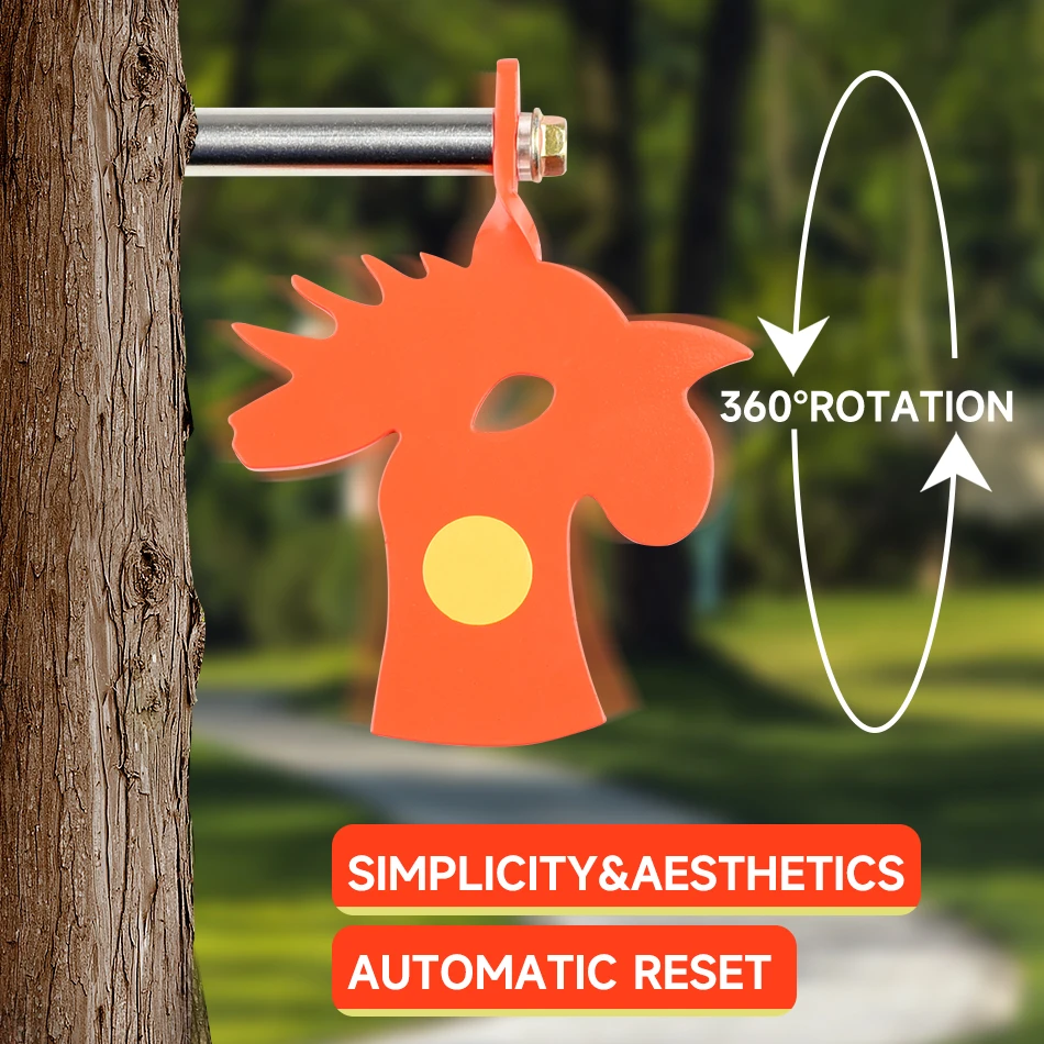 هدف دوار لشجرة الدجاج 2 ألوان 3 مم 360 درجة °   الدوران المحمول المعدني الدوار الهدف في الهواء الطلق وممارسة الرماية