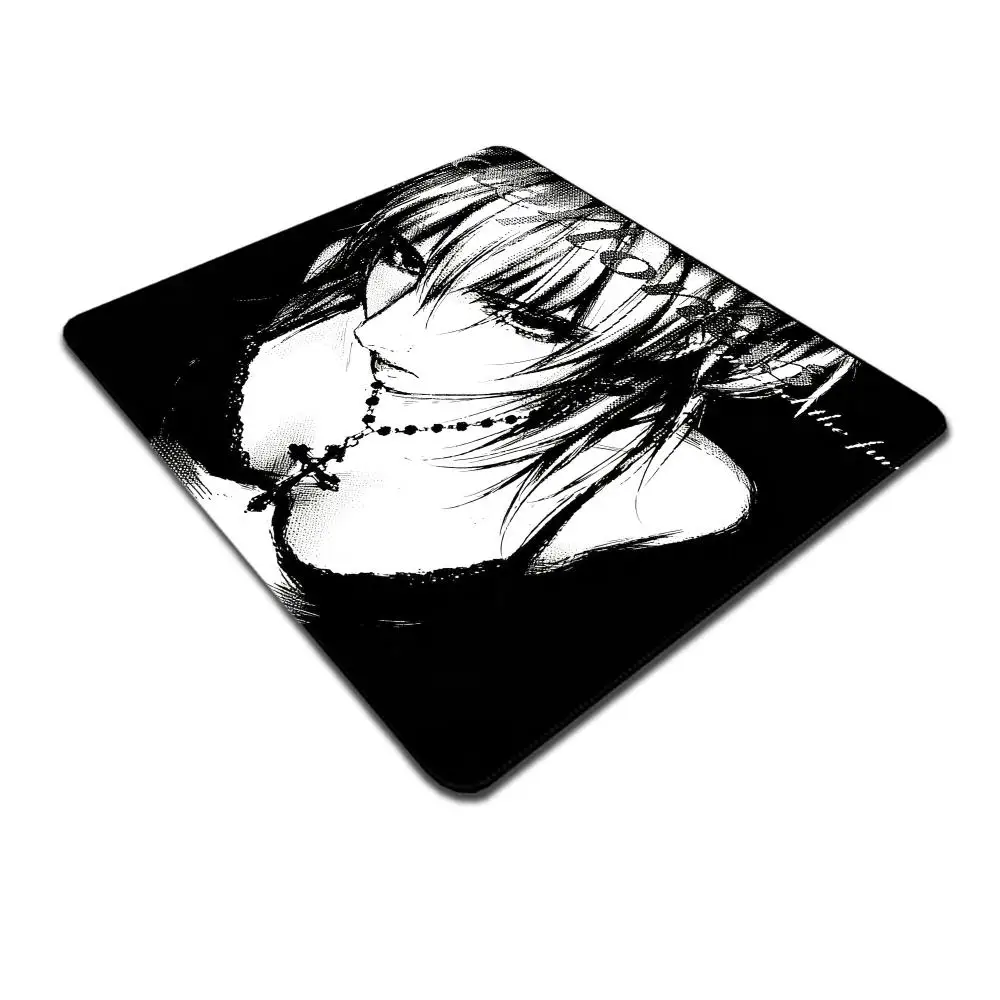 Black & White Dark Anime Mouse Pad Gothic Grunge Non-Slip Rubber XS Mouse Mat Small Gaming Desk Pad For PC Laptop HYBXAXC