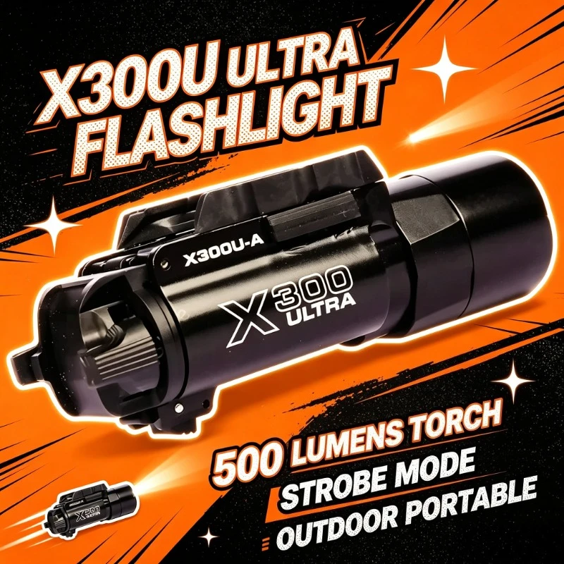 X300 Ultra Portable Alloy Torch With Strobe Mode 500‑Lumen Light For Custom Hobby Model Modification
