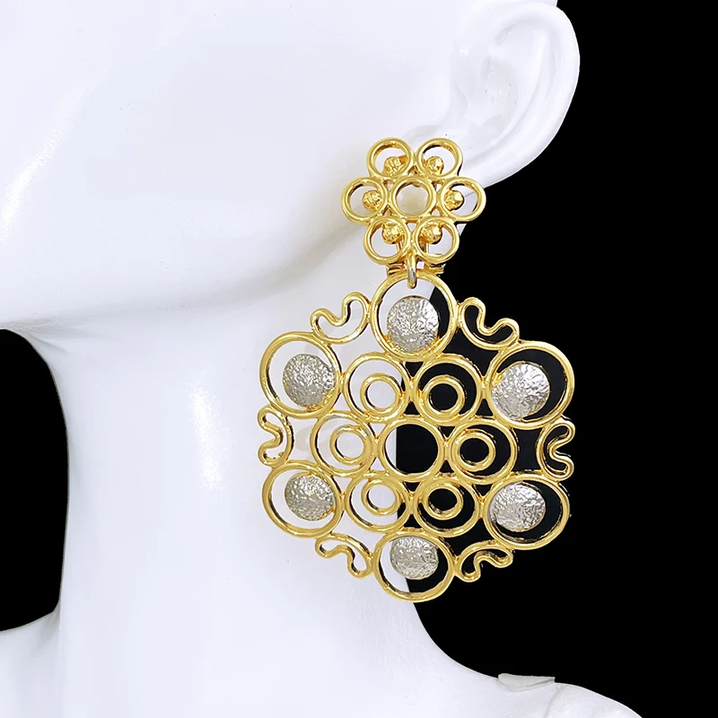 Big Drop Earrings For Women 18K Gold Plated Fashion Jewelry Daily Wear Accessories Trending For Lover Birthday Jewelry Gift