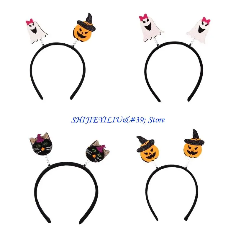 

E21F стильный аксессуар для волос в виде тыквы и призрака, легкий головной убор на тему Хэллоуина для детей и взрослых, сборы
