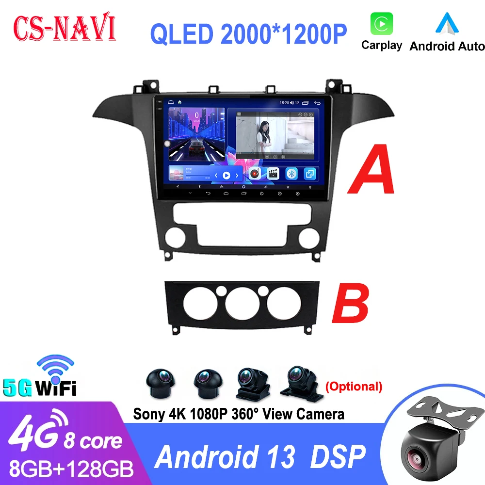 

Android 13 4G WIFI For Ford S Max S-MAX 2007 - 2015 Car Radio Multimedia Video Player Navigation GPS Stereo Auto HU No 2 Din DVD