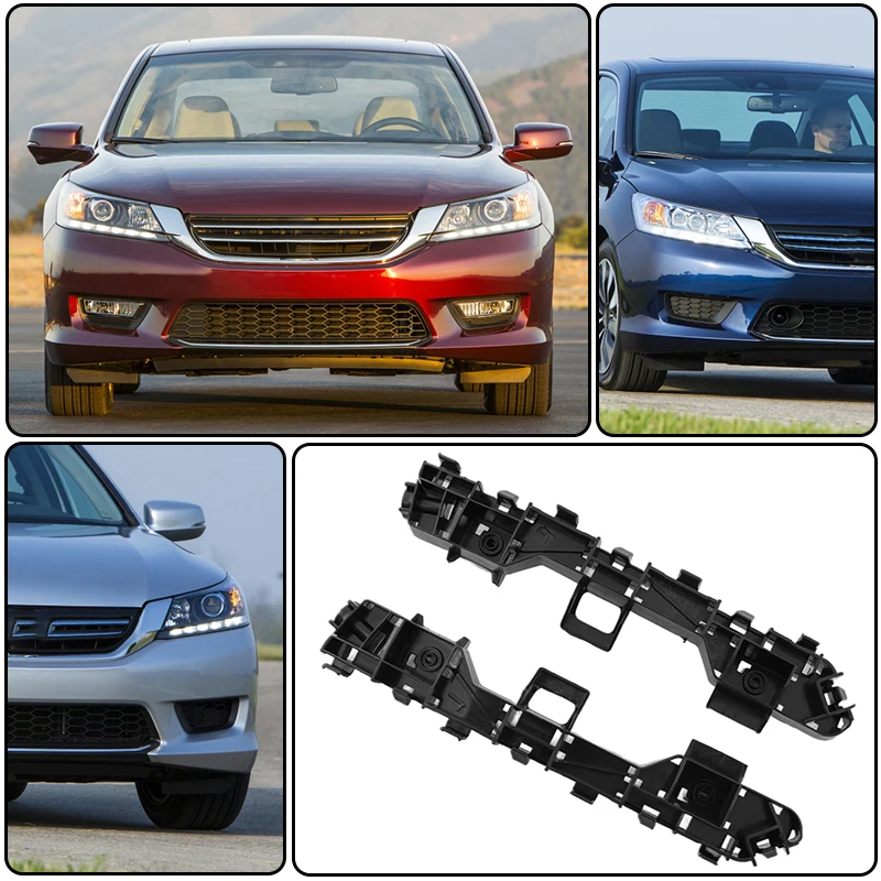 1 Pair Front Bumper Bracket Retainer For Honda Accord 2013-2015 2016 2017 Black Bumper Support Holder Replacement Auto Accessory