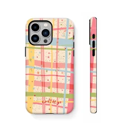 INS Colorful Grid Stars Phone Case for IPHONE 15PRO MAX 14 13 12 11 PRO Plus 15pro XR Acrylic TPU Two in One Mobile Phone Cases