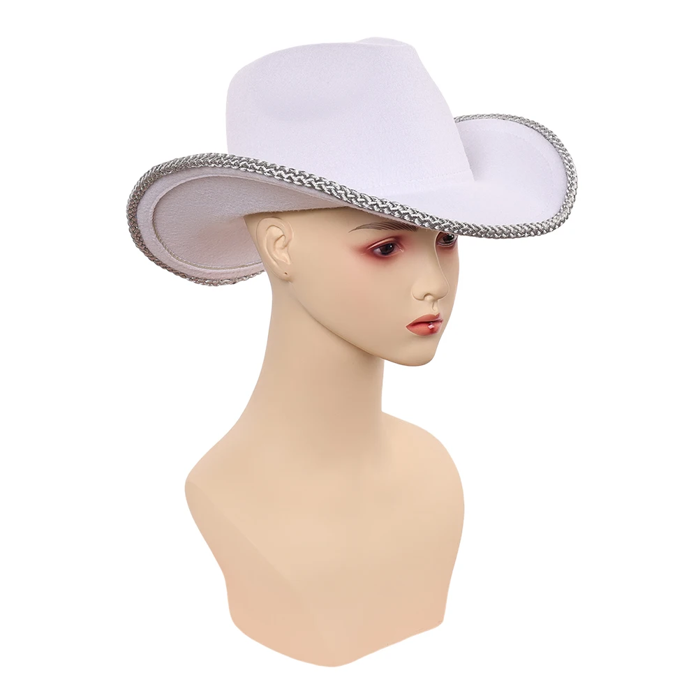 2026 Pirate Cosplay Nico Robin White Woolen Hat Women Adult Cosplay Cap Halloween Party Carnival Accessories view 5