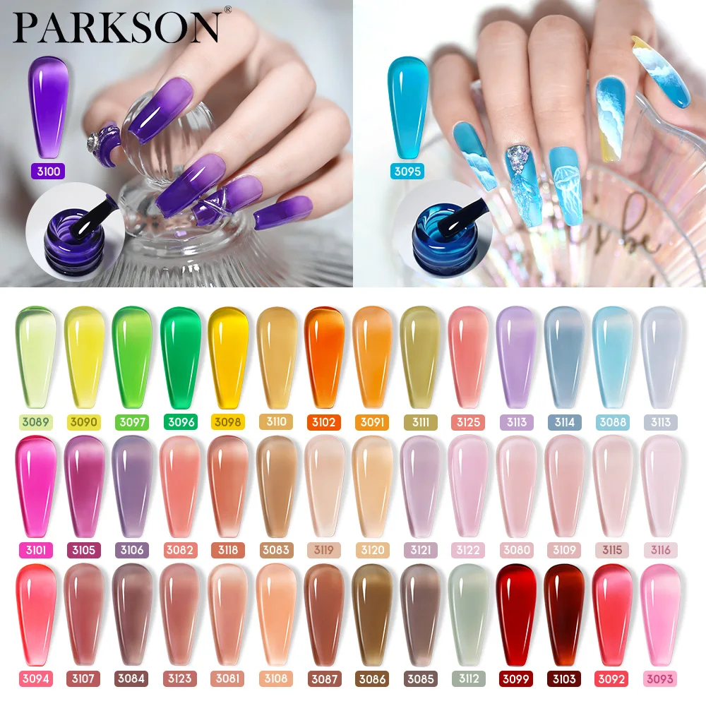Parkson 15ml Candy Shades Translucent Colored Nail Gel Polish Fall & Winter Shades Soak Off UV LED Gel Varnish For Manicure DIY
