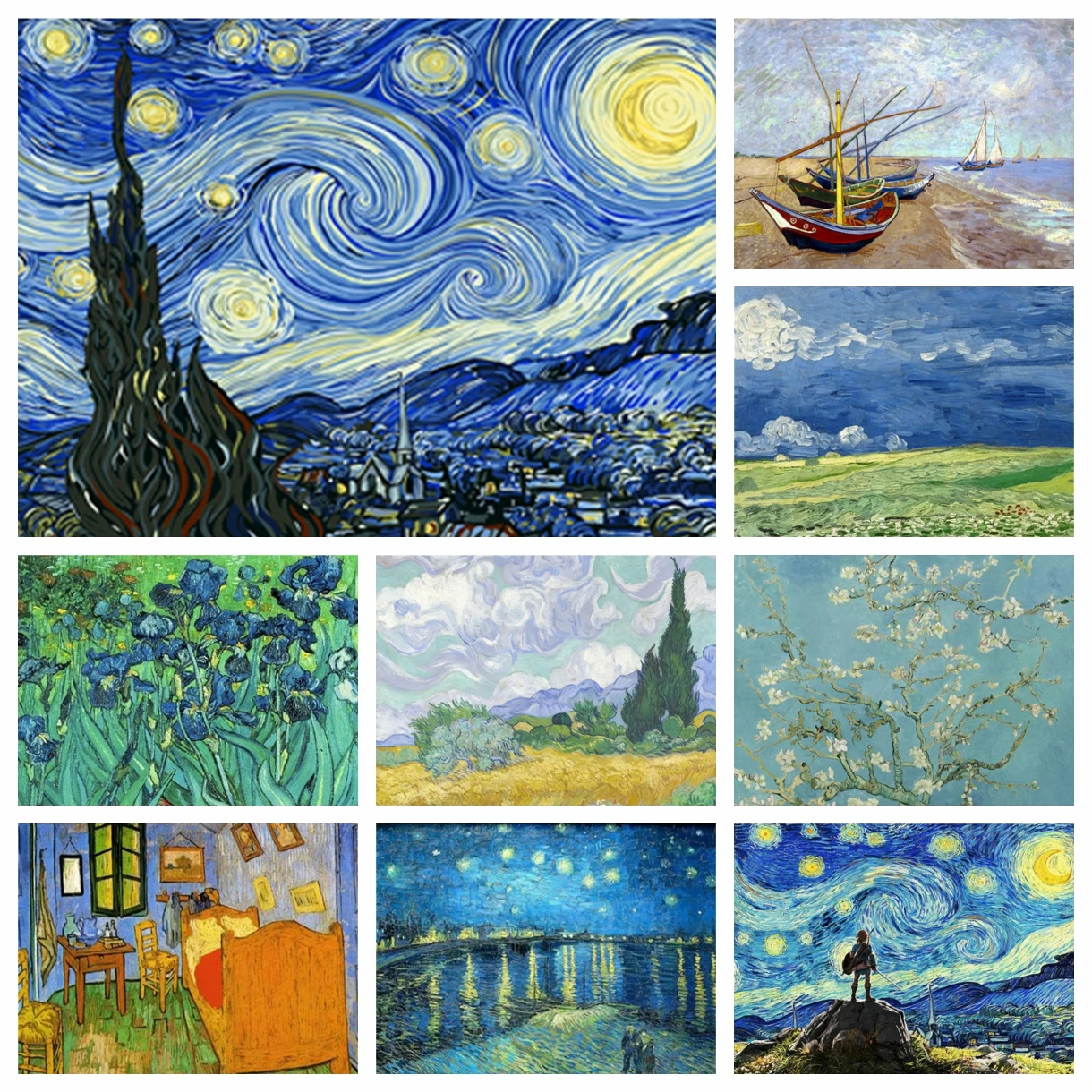 5D-Diamantgemälde nach Zahlen, Van Gogh, Sternennacht, berühmtes Kunstbild-Set für Stickerei, Kreuzstich, Heimdekoration, Geschenke