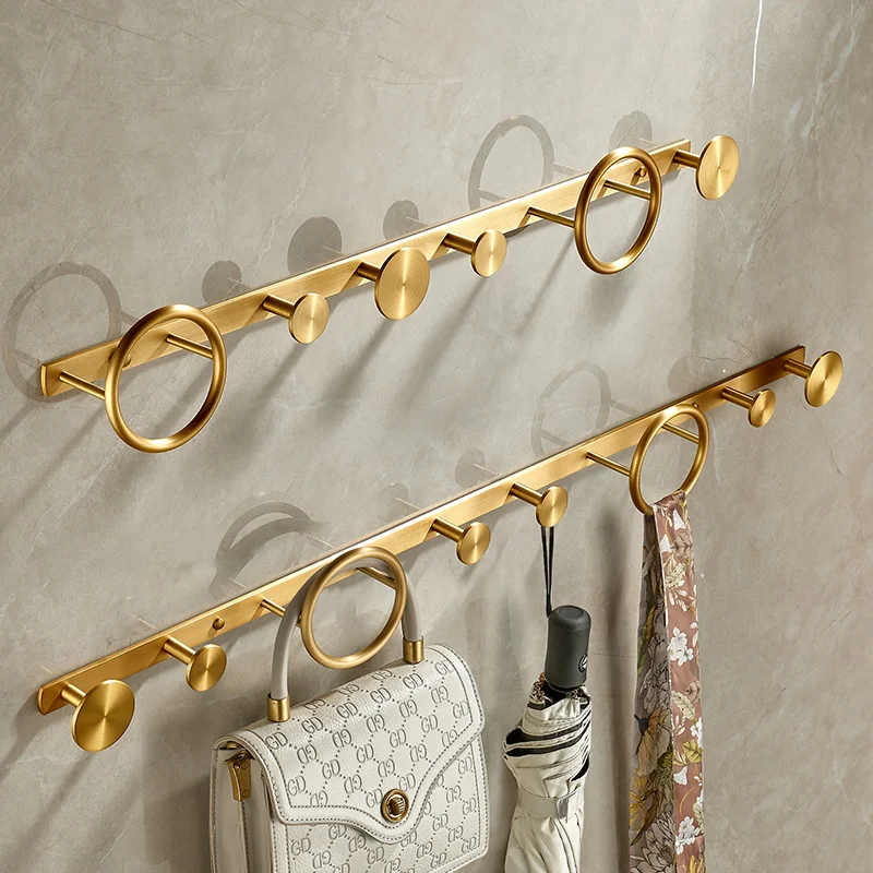 

Premium Solid Brass Wall Mounted Coat Hooks Elegant Entryway Clothes Rack Home Door Heavy Duty Hook Hanger