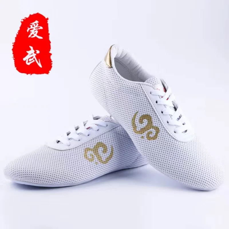 Sepatu Seni Bela Diri Baru 2023 Uniseks Sepatu Tai Chi Wushu Ringan Pria Wanita Sol Lembut Sepatu Kung Fu Tradisional Kulit