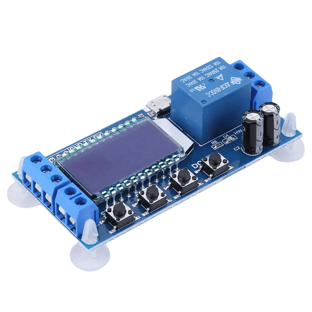 XY-LJ02 Modulo relè di commutazione ritardo trigger con display LCD Alimentatore USB 5V per controllo automatico domestico