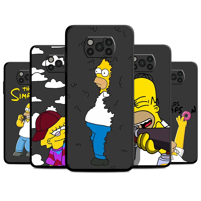 Custodia nera celular per Mi Poco F5 M3 12X 11 Lite 5G X4 X3 NFC 12T Pro 13 9T 10C Silicone morbido Coque Homer Jay The Simpsons Cool