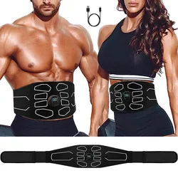 Electric EMS Abdominal Trainer Belt Muscle Stimulator Toner Waist Belly Workout Massager Body Slimming Home Gym Fitness Massage