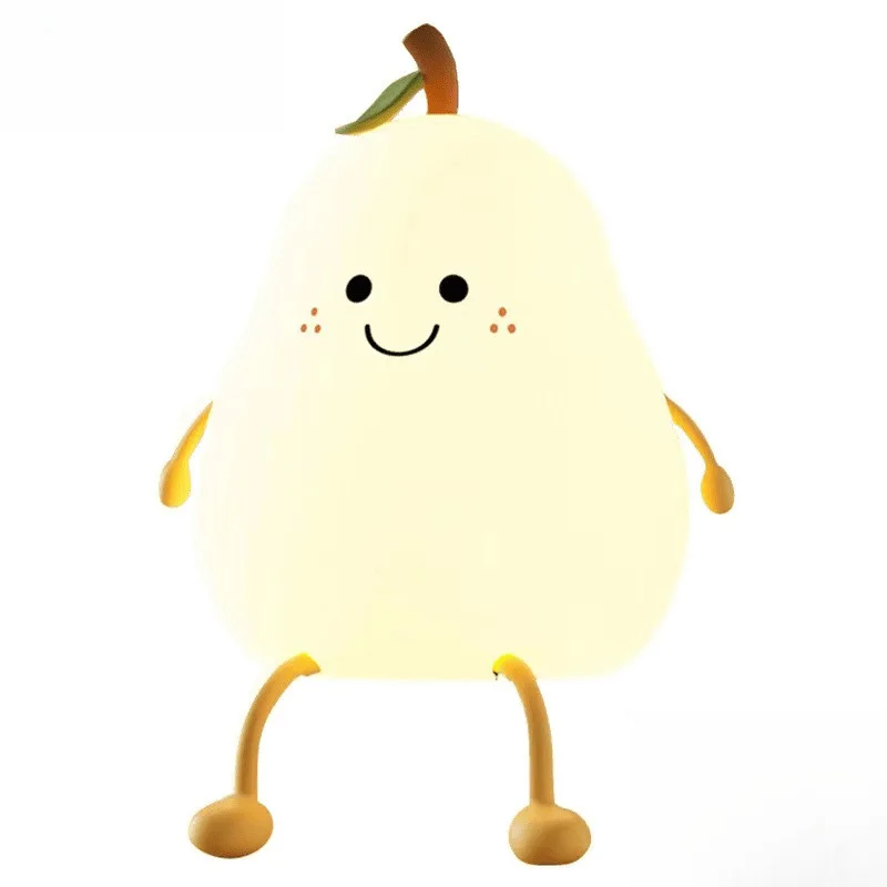 

Creative colorful pear, pear night light, couple silicone cute night light