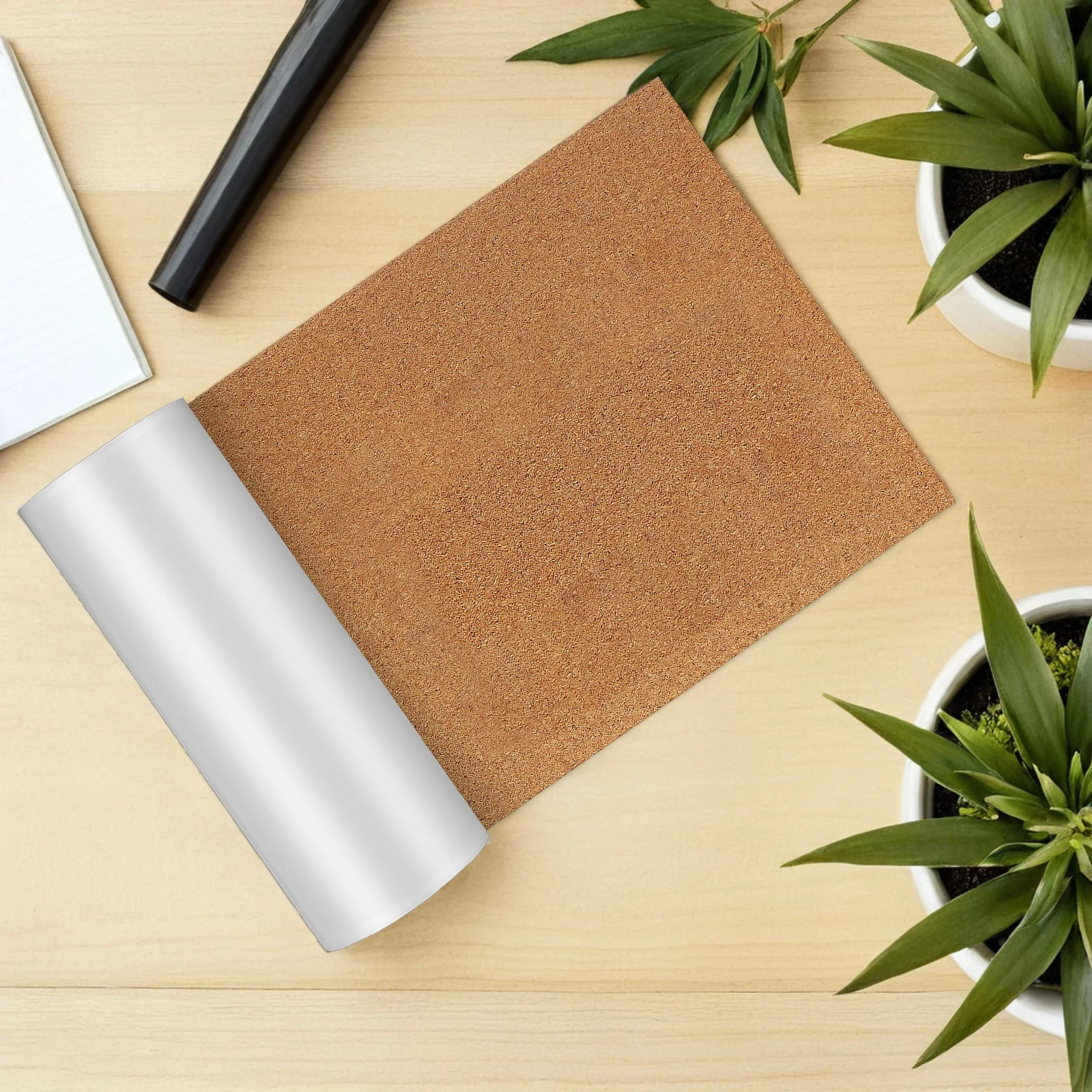 

2 Rolls Bulletin Board Cork with Adhesive Backing Peel and Stick Pads Self Corkboards for Wall Self-