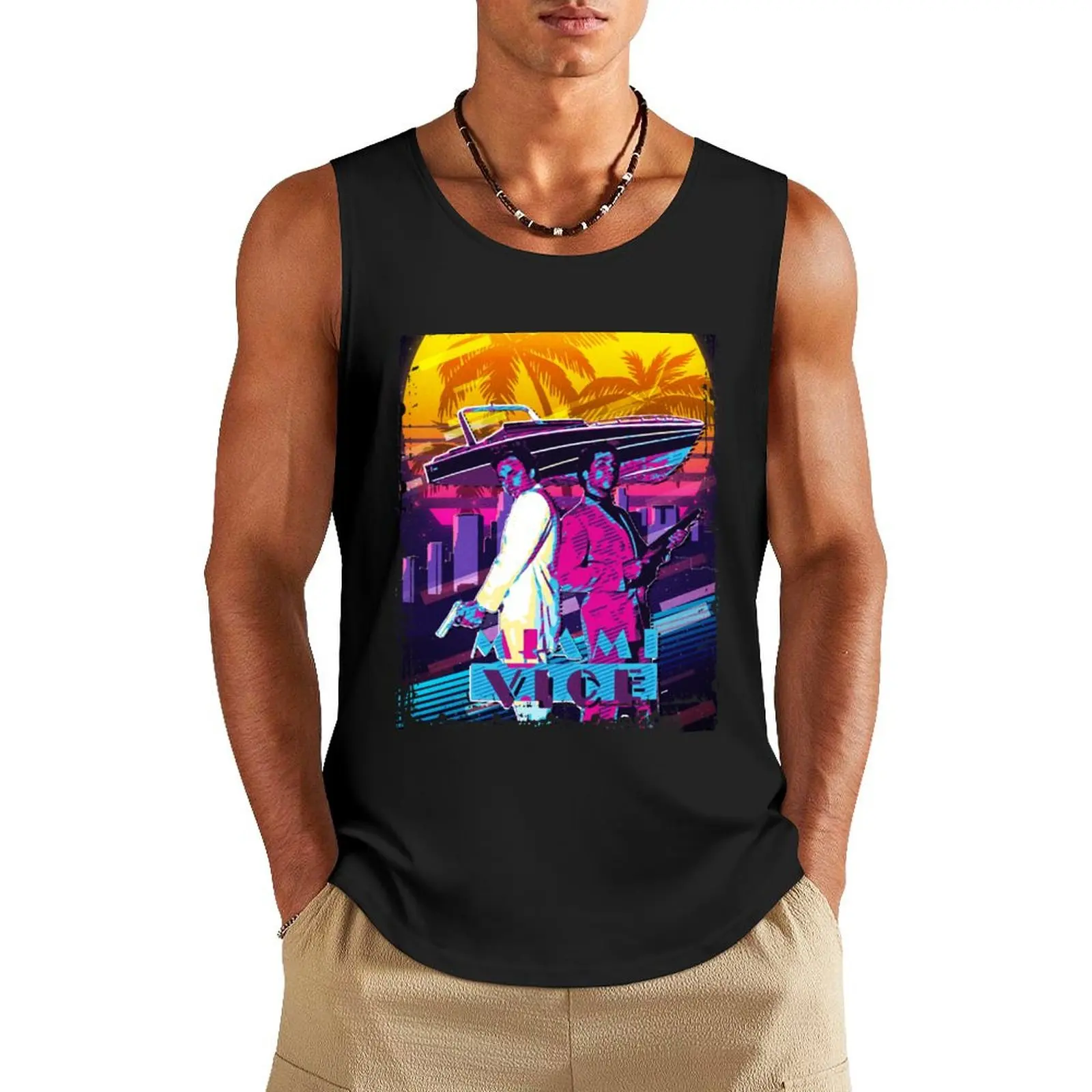 

Sonny and Rico retro art Tank Top fitness clothing for men t shirt Men's tops Working vest