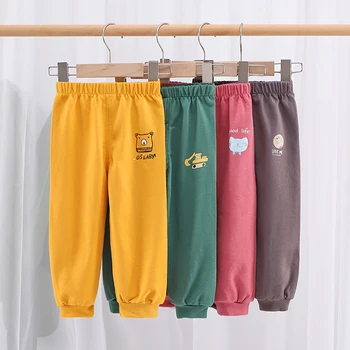 Unisex Cartoon Pants | Casual Elastic-Waist Bottoms for Ages 1-6 2 Baby Kids Bottoms Unisex Casual Long Pants for Boys and Girls Spring Autumn Elastic Waist Cartoon Animal Capris Children Clothes 2