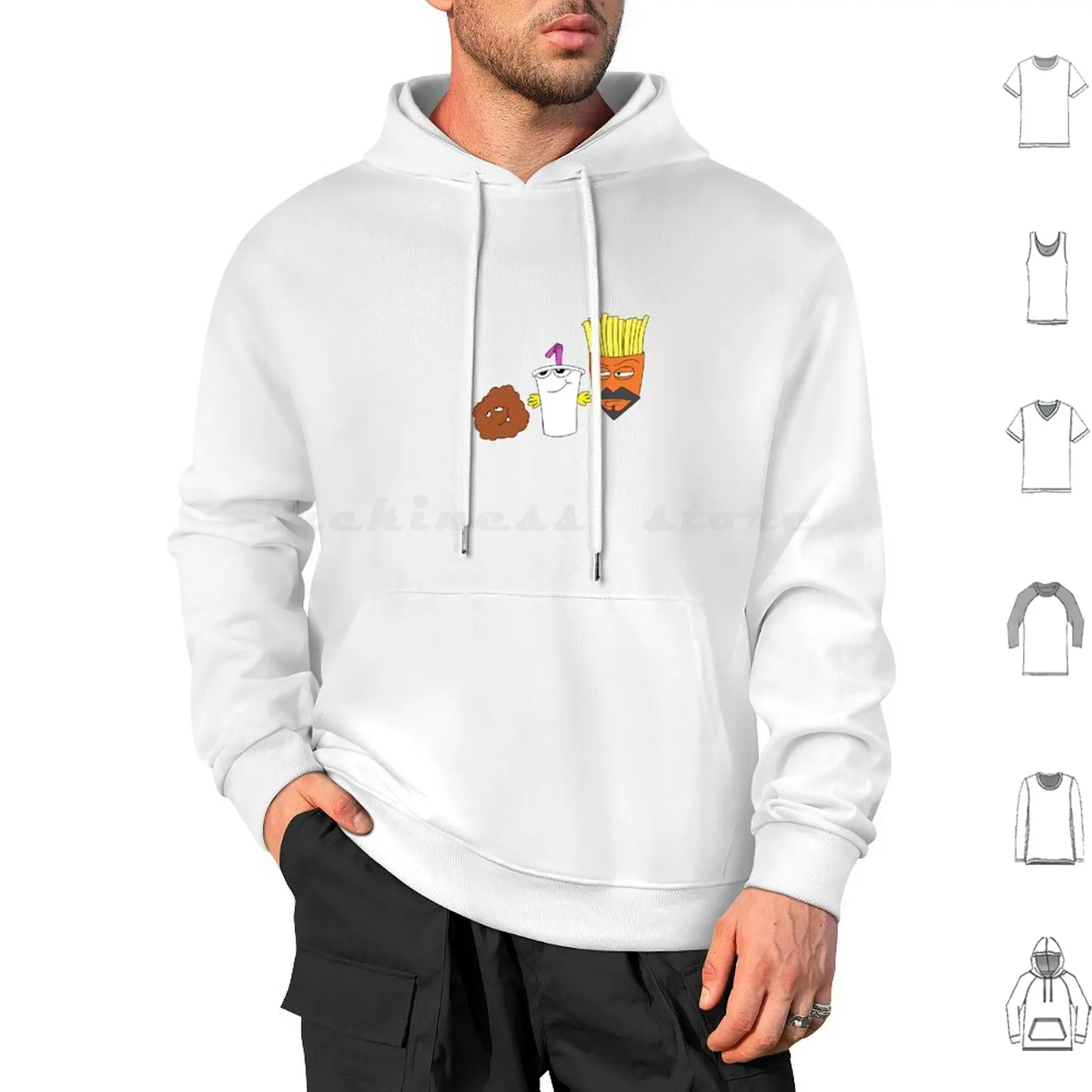 Aqua Teen Hungerforce Hoodies Long Sleeve Aqua Teen Hunger Force Athf Master Shake Frylock Meatwad Cartoon Characters