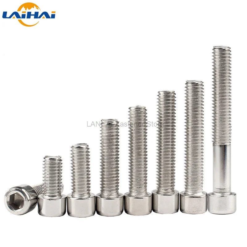 25pcs M2.5 M3 Nonstandard 304 A2 Stainless Steel Hexagon Hex Socket Cap Allen Head Screw Bolt Small Head Diameter 3.8mm 4.5mm