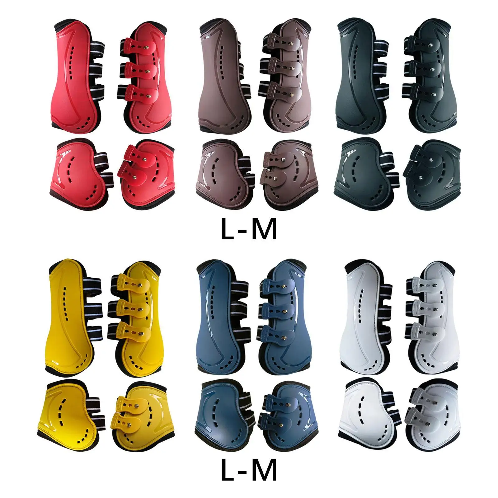 Reutilizáveis PU Neoprene Horse Boots, engrenagem para entusiastas equestres equitação, 4 pcs