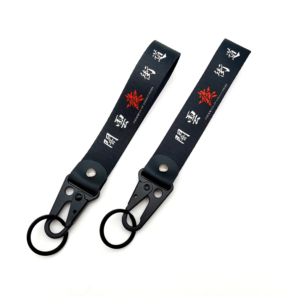 Darkness Of Street slogan mental keyring Wrist strap keychain JDM Style Key Holder For Honda Toyota Mazda Mitsubishi