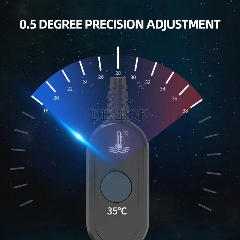 Aquarium Submersible Heater Fish Tank frequency conversion  Adjustable Water Heating Rod Constant Temperature Control