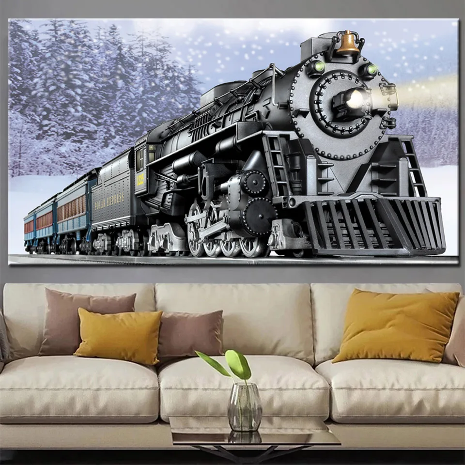 Snow Mountain Train 5D diy diamond painting new Rhinestone embroidery full mosaic picture Large Landscape Car home Decor YG2960