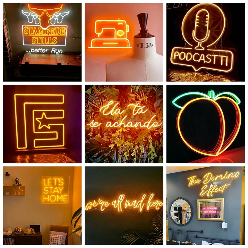 Custom Led Neon Lights Personalized Neon Signs Wedding Birthday Party Neon Signs Advertising Billboard Bar Store Logo Neon Sign