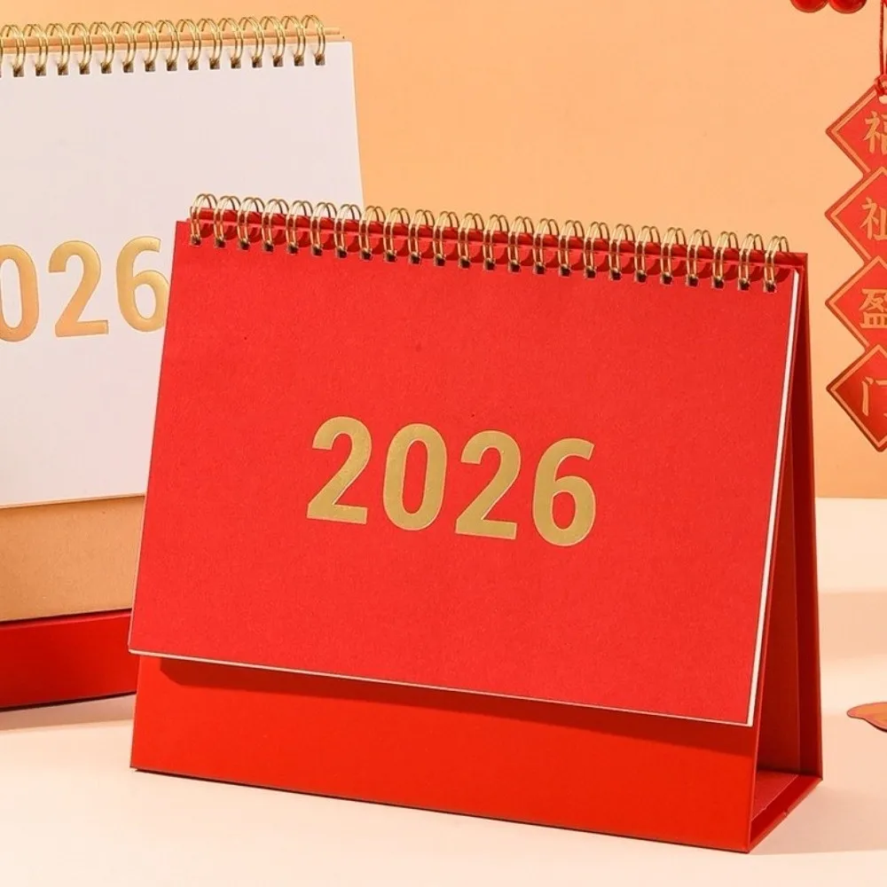 Premium Paper 2026 Desktop Calendar Writable Memo Standing Daily Planner Stable Base Table Planner Daily Weekly Scheduler