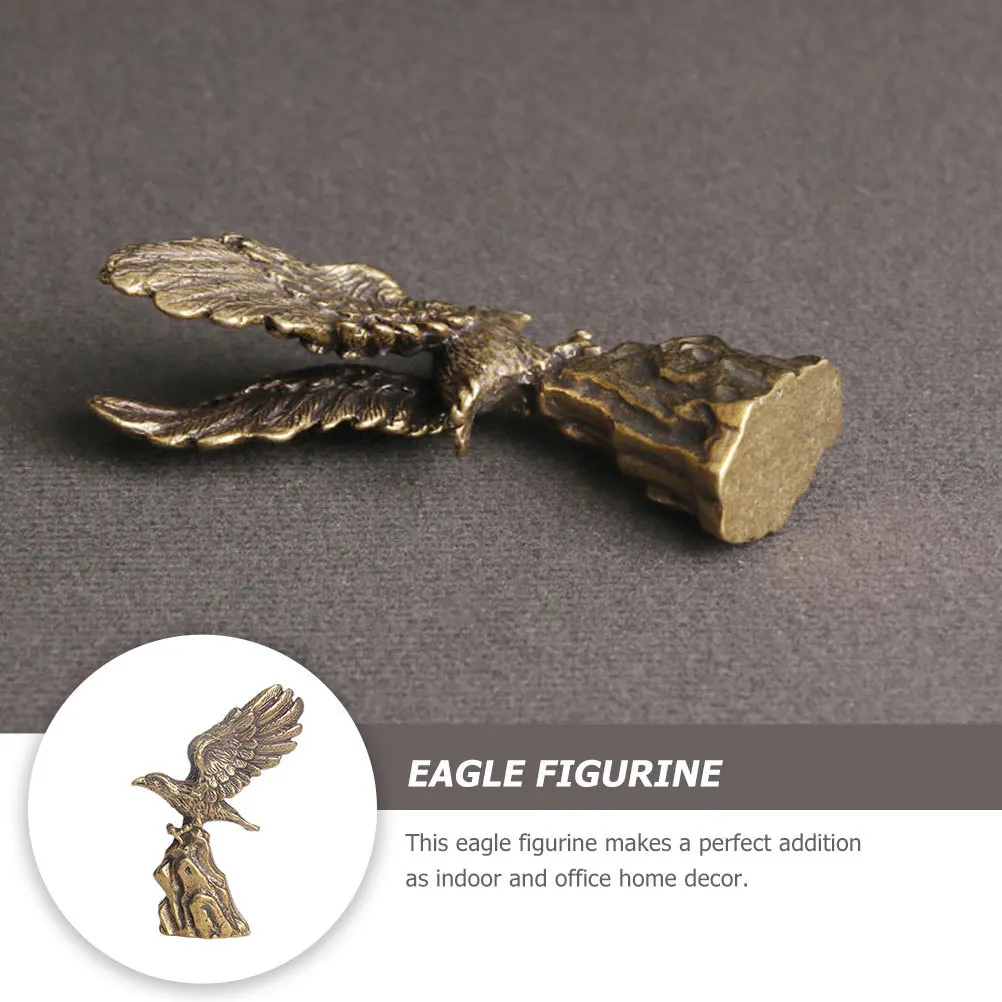 

2Pcs Vintage Brass Eagle Statue Retro Bird Sculpture Rustic Home Office Desktop Decoration Miniature Animal Ornament