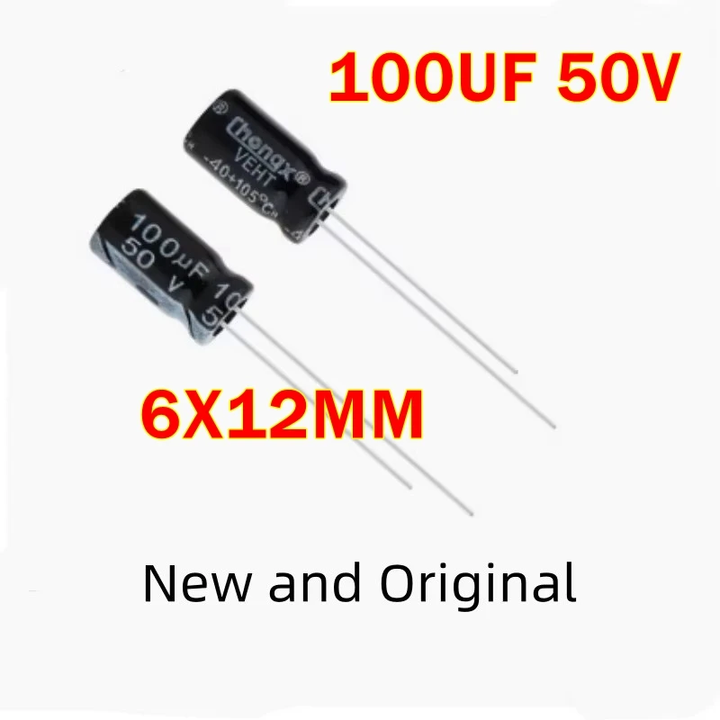 100UF 50V 6X12MM genuine aluminum electrolytic capacitor 50V100UF 100U