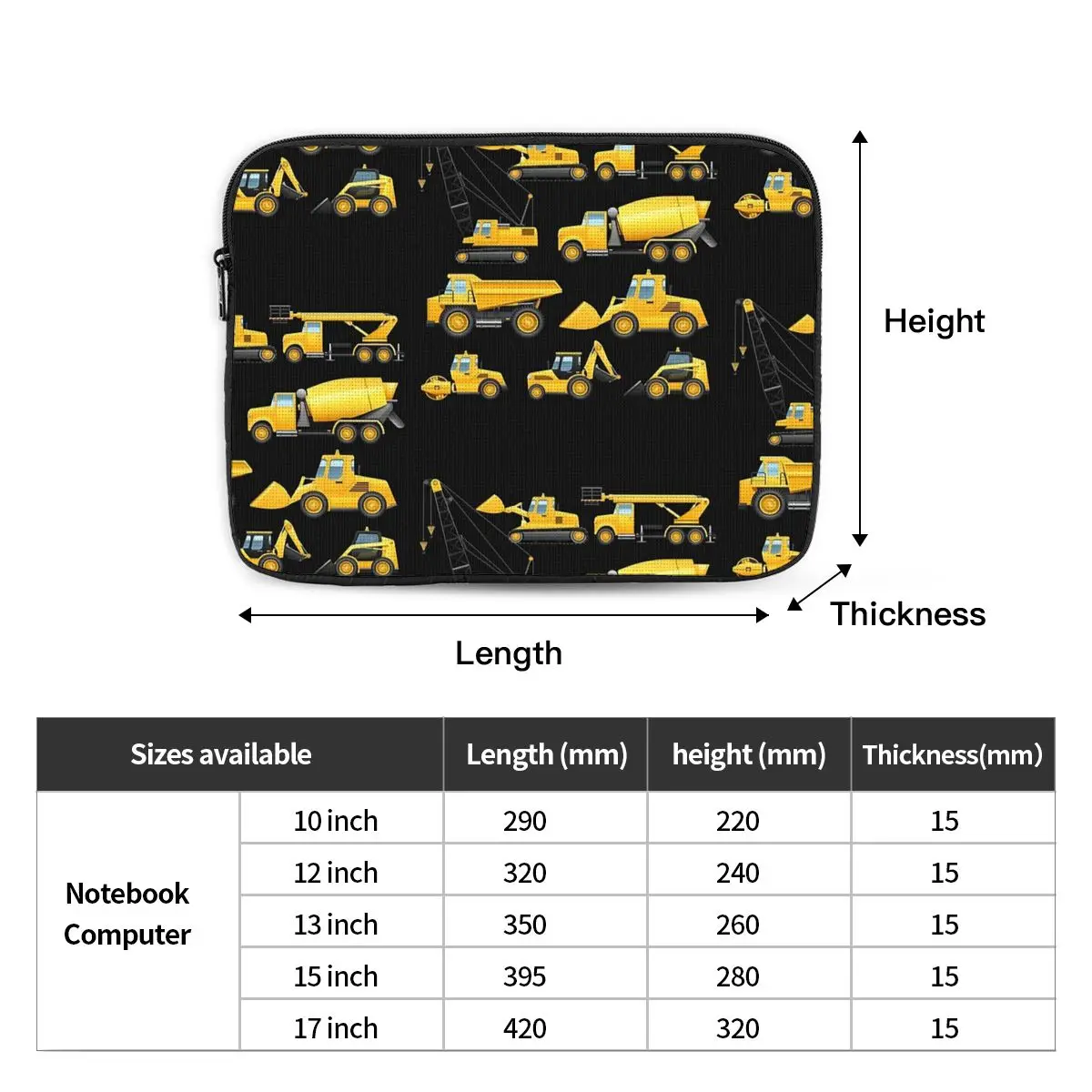 Garbage Truck Design Trashtrucks Rubbish Collection Vehicles  10 12 13 15 17 Inch For Macbook Air Pro Tablet Shockproof Case Bag
