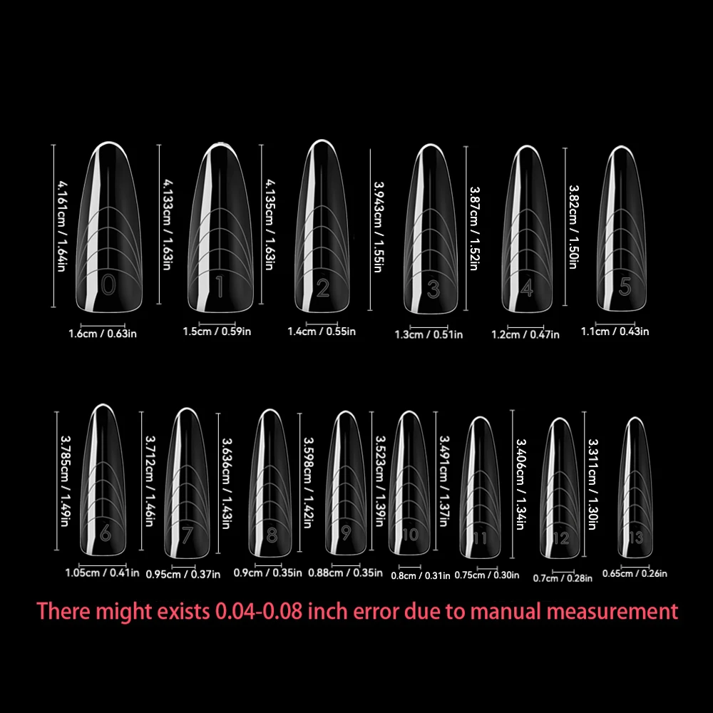 140Pcs Clear Almond Dual Nails Forms for Extenstion Poly UV Gel Tips Mold Acrylic Top Tips Forms Diy Art Artificial False Nail