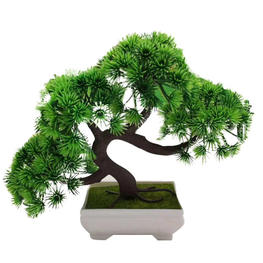 Artificial Plant Simulated Pot Pine Simulation Greeting Guests Mini Blossom Bonsai Green