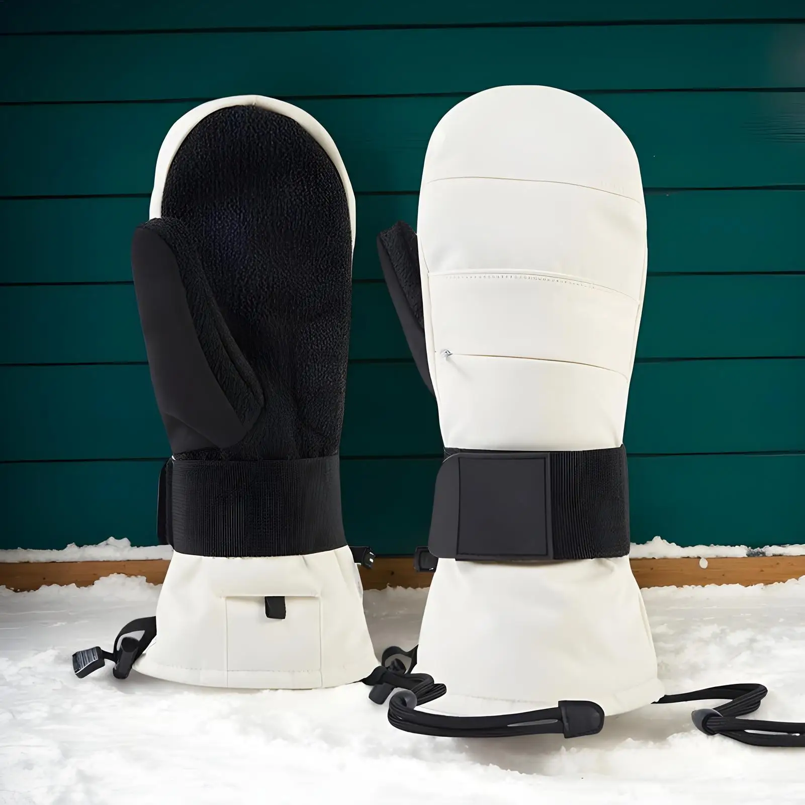 

Лыжные перчатки с сенсорным экраном, ветрозащитные варежки с защитой запястья, зимние перчатки на флисовой подкладке для мужчин, зимние мотоциклетные лыжи, холодная погода