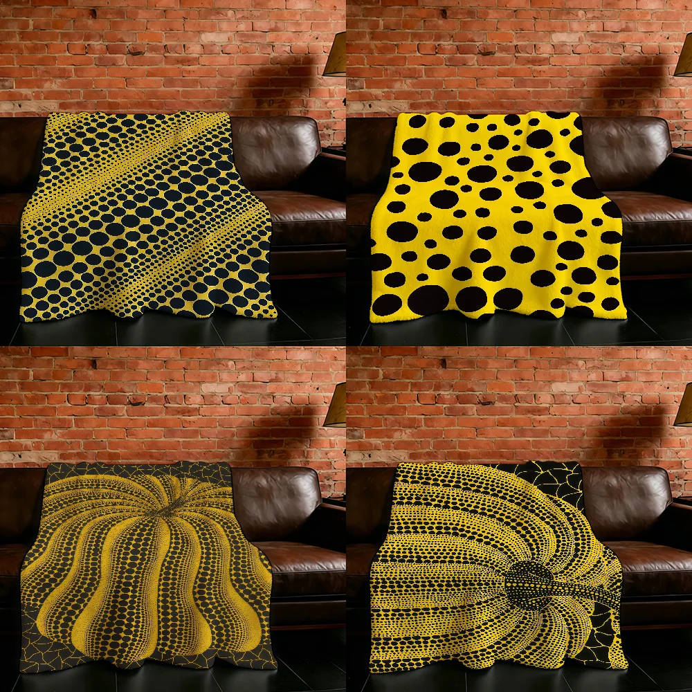 Art Y-Yayoi K-Kusama Pumpkin Blanket Flannel Warm Soft Throw Blanket For Room Sofa Childish Birthday Gifts