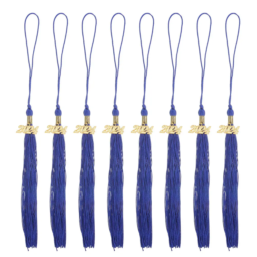 

8pcs Graduation Accessories 13 Royal Blue Tassel Pendants for Hats Stylish Parties Graduation Season Supplies Photo Props