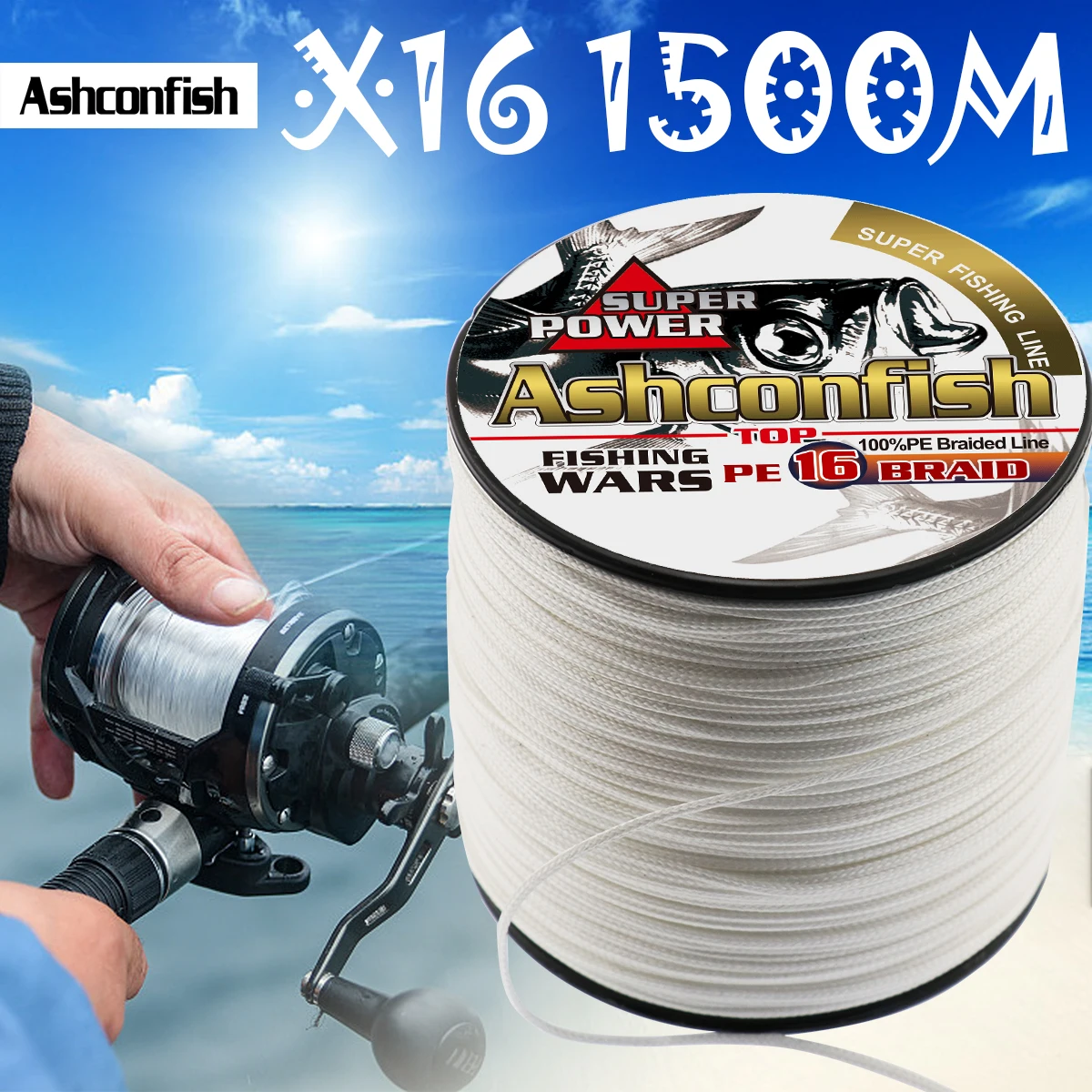 16 Strands Super Strong Braided Fishing Line PE Hollowcore 1500M Wire Carp Fishing Saltwater 20 30 60 130 150 200 300 400 500LBS