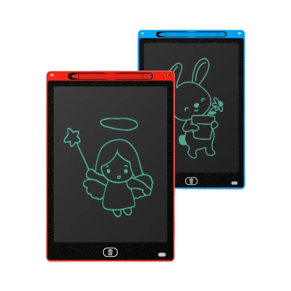 Tablet gambar LCD 12 inci untuk anak, mainan alat lukis papan tulis elektronik mainan pendidikan anak laki-laki (warna acak)