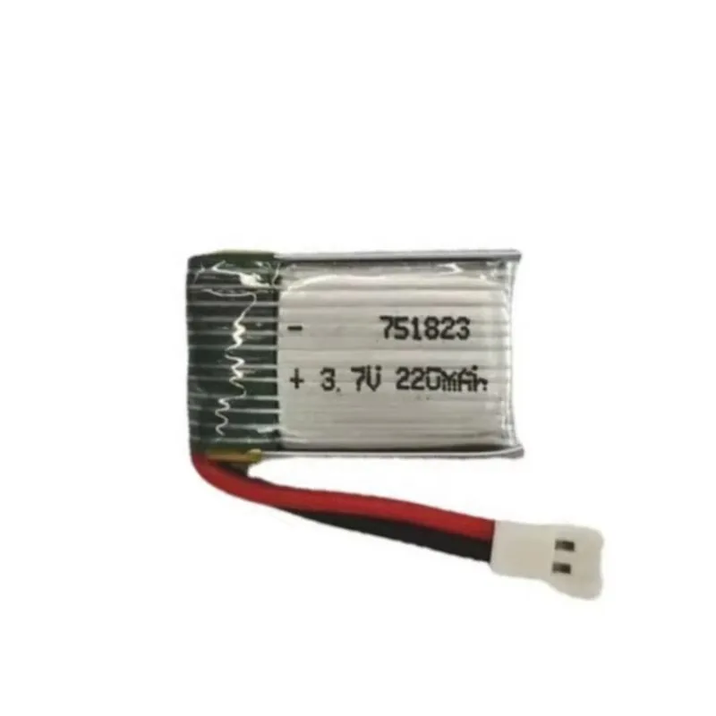 220mAh 3.7V 751823 Rechargeable Battery for HS210 E010 NH010 T36 JJRC H36 RC Quadcopter Drone Replacement Parts