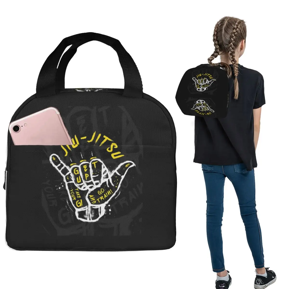 

Джиу-джитсу. Термосумка для обедов Go Train для женщин и детей, портативная сумка-ланчбокс для еды