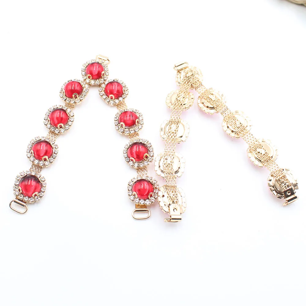 1 Piece of Multi-Color Side 115mm Rhinestone Shoe Buckle Clothing Bikini Chain DIY Beach Flip Flops Clothing Decoration Chain