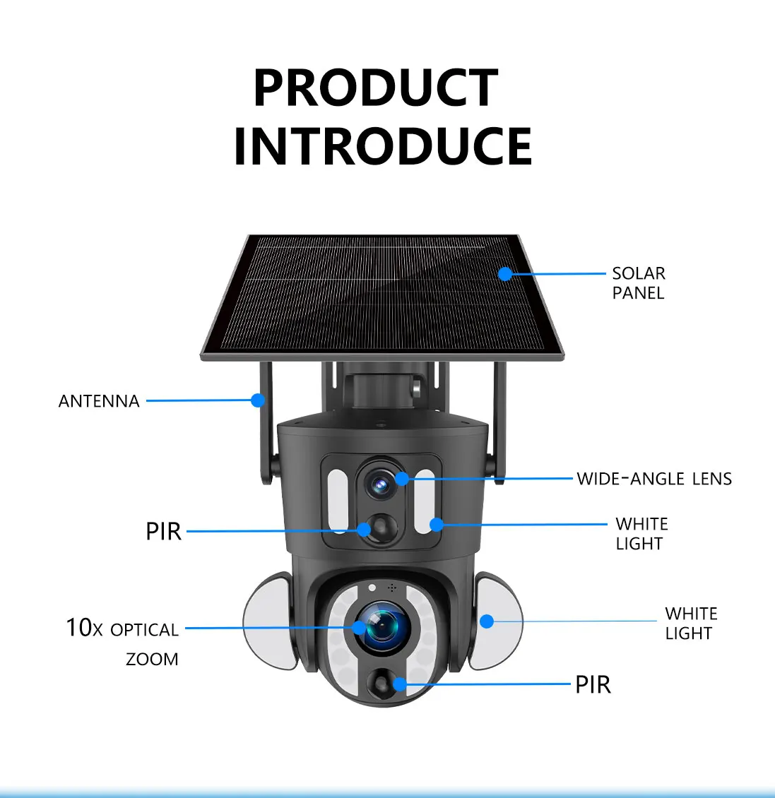 4MP 4G WiFi عدسة مزدوجة 10X التكبير لوحة طاقة شمسية الكرة الربط كاميرا Ptz الذكية #6