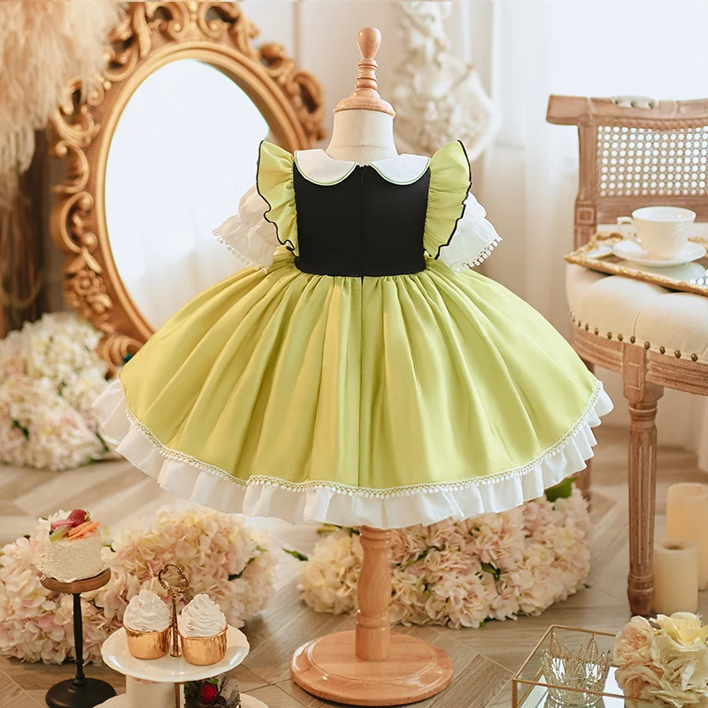 Vestido de princesa Lolita para niña, ropa hinchada de gama alta para preescolar, fiesta Eid, Verano