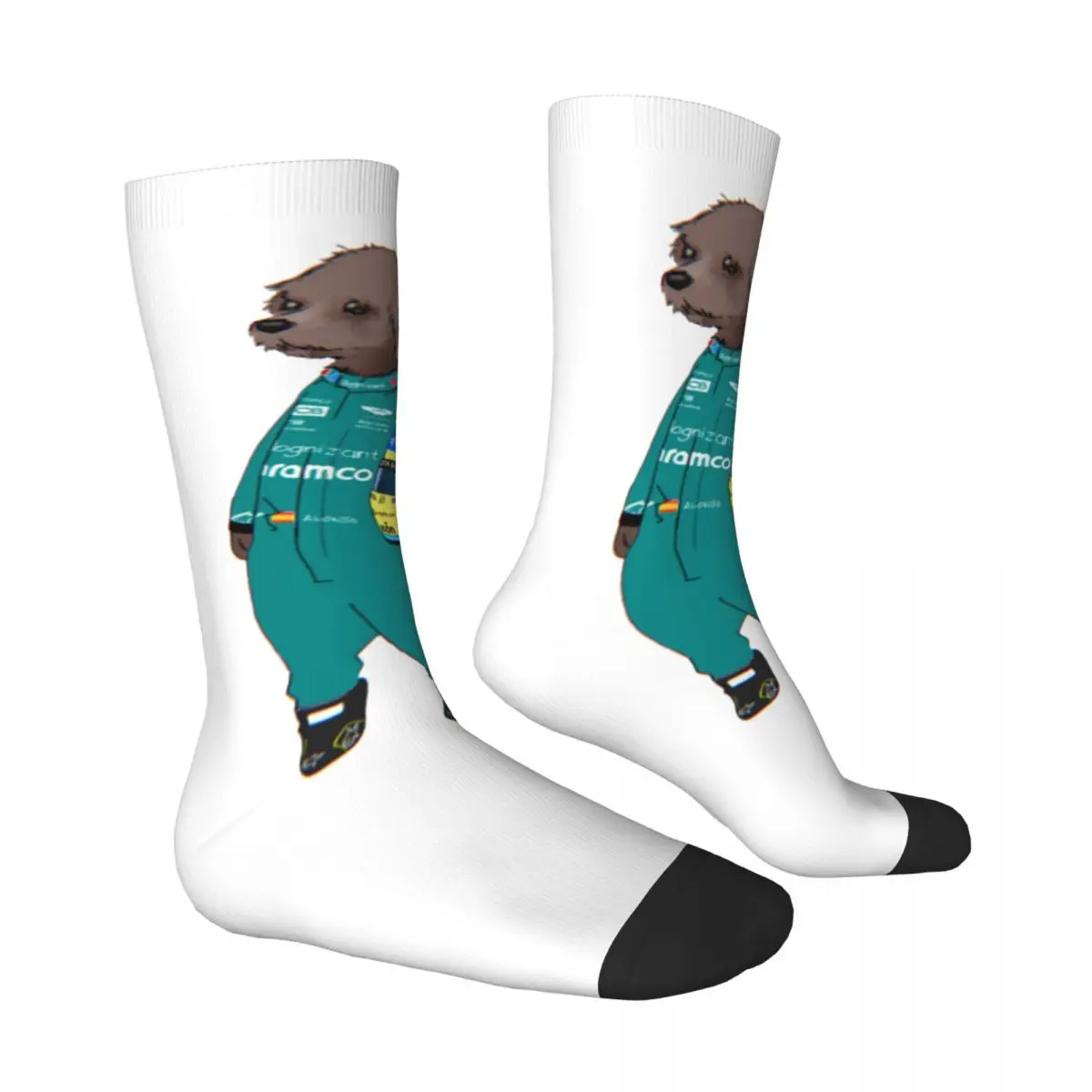 Calcetines antideslizantes para parejas, medias de perro, patrón divertido, medio, suave, deportes al aire libre, unisex