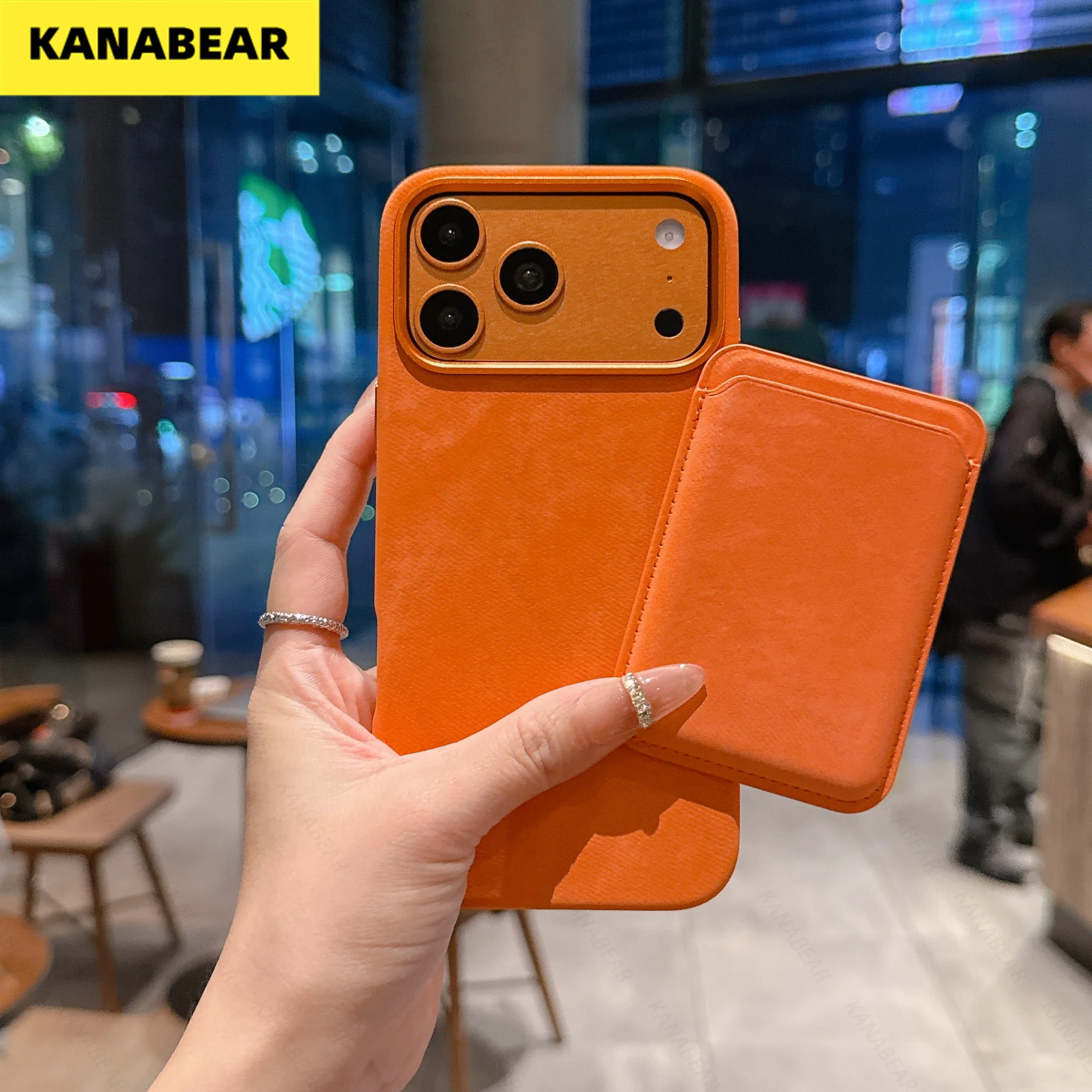 

Shockproof Magnetic Case for iPhone 17 Pro/Pro Max - Leather Flannel Material with Card Holder Premium Protective Shell